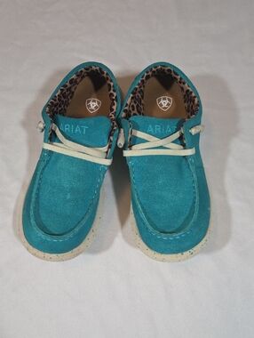 Ariat Teal Slip On Leather Loafers Size 8b